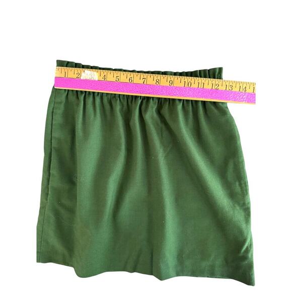 J.Crew Green Wool Blend Mini Skirt Size 0 Pull-On Lined Elastic Waist - Picture 6 of 7